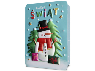 Kartki karnet PAN DRAGON HM 200-3206 Święta bałwanek "Wesołych Świąt"