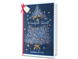 Kartki karnet PAN DRAGON HM 200-3221 Święta choinka "Wesołych Świąt najpiękniejszy czas w roku"