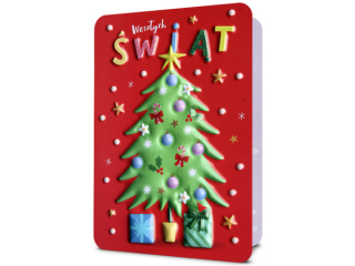 Kartki karnet PAN DRAGON HM 200-3204 Święta choinka prezenty wesołych świąt