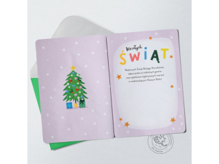 Kartki karnet PAN DRAGON HM 200-3204 Święta choinka prezenty wesołych świąt