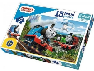 Puzzle 15 Maxi TREFL Baby - Tomek i przyjaciele, Pędzące l