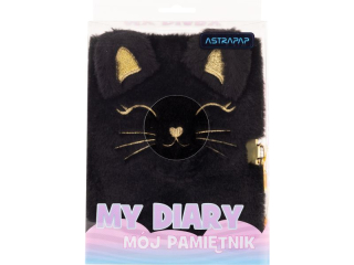 Pamitnik z kdk ASTRAPAP FLUFFY KITTY BLACK A5 96k
