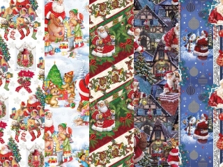 Papier ozdobny w rolkach POL-MAK 70x100 Gwiazdka zestaw 257 Mikoaje