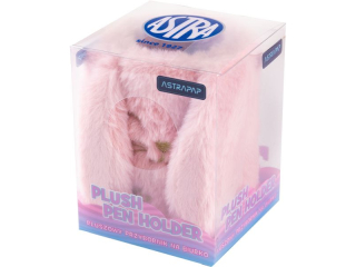Pluszowy przybornik na biurko ASTRABAG FLUFFY BUNNY - słodki różowy króliczek