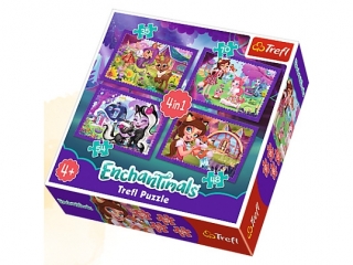 Puzzle "4w1" TREFL Enchantimals - Zabawa z pupilami