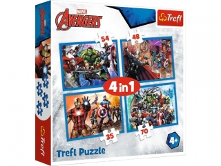 Puzzle   "4w1" TREFL Nieustraszeni Avengersi