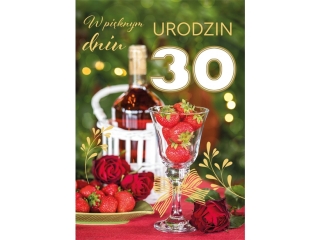 Kartki laurka B6GE-excl.z g±bk Urodziny 30 zest.614 Butelki - cyfry