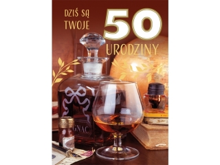 Kartki laurka B6GE-excl.z g±bk Urodziny 50 zest.614 Butelki - cyfry