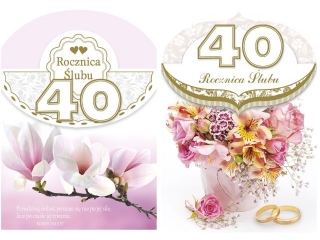 Laurka B6 z g±bk± exclusive Rocznica ¦lubu rocznica 40, zest. 418 kwiaty
