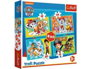 Puzzle "4w1" TREFL Psi patrol - Wesoła ekipa Psiego Patrol