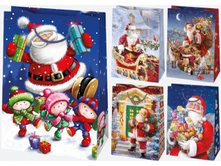 Torebka Ozdobna T5 230x320x110 Gwiazdka zest. 74 Mikołaj - Dziecięce a10