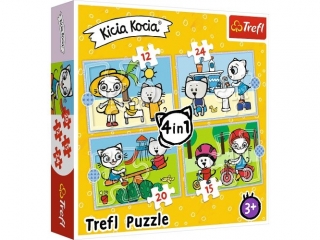 Puzzle "4w1" TREFL Kicia Kocia - Dzień Kici Koci