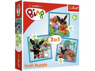 Puzzle "3w1" TREFL Bing - Zabawy z przyjaciółmi