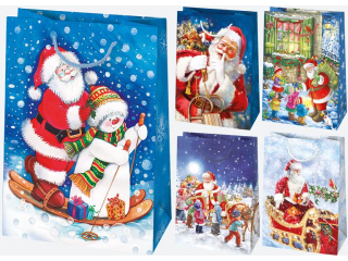 Torebka Ozdobna T9 290x400x120 Gwiazdka zest.40 mikołaje a10