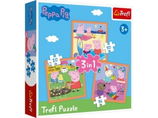 Puzzle "3w1" TREFL Pomysłowa Świnka Peppa