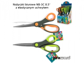 NOŻYCZKI BIUROWE NB-3C 8,5" Z ELASTYCZNYM UCHWYTEM (SZPSH)