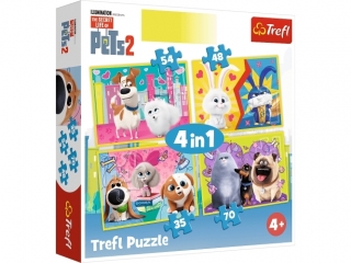 Puzzle "4w1" TREFL Sekretne życie zwierząt
