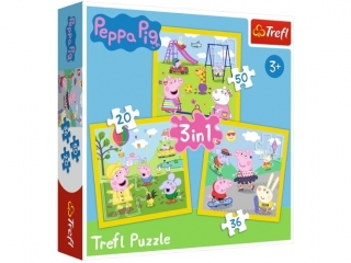 Puzzle "3w1" TREFL Świnka Peppa - Wesoły dzień Peppy