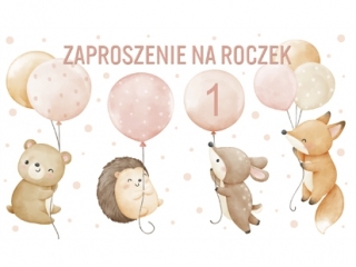 Kartki zaproszenia Pol-Mak Z 60085 Roczek dziecięce - dziewczynka a10