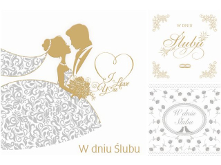 Laurka kwadrat Ślub 150x150 mm, zest. 494 Grafika