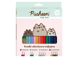 Kredki owkowe trjktne 18 kolorw PUSHEEN
