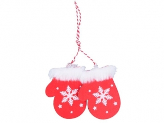 Rkawiczka drewniany czerwony 7cm zawieszka