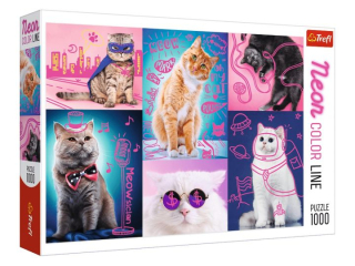 Puzzle 1000 TREFL Neon Color Line - Super koty
