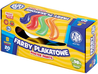 Farby plakatowe ASTRA  8 kolorw 20ml Standard Box HURT