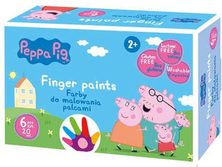 Farby do malowania palcami Peppa Pig 6 kol x 20 ml
