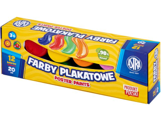 Farby plakatowe ASTRA 12 kolorw 20ml Standard Box HURT