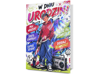 Kartki karnet PAN DRAGON K.B6 HOLO-61 Urodziny dzieci