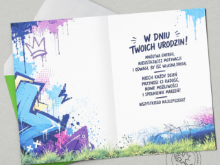 Kartki karnet PAN DRAGON K.B6 HOLO-61 Urodziny dzieci