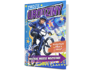Kartki karnet PAN DRAGON K.B6 HOLO-60 Urodziny dzieci