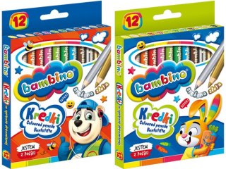 Kredki BAMBINO w oprawie drewnianej 12 kolorw HURT
