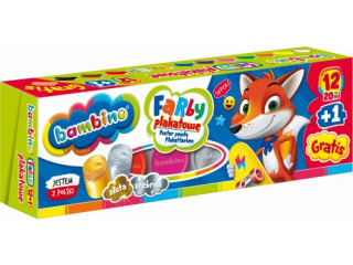 Farby plakatowe ST.MAJEWSKI Bambino 12+1 kolorów 20ml HURT