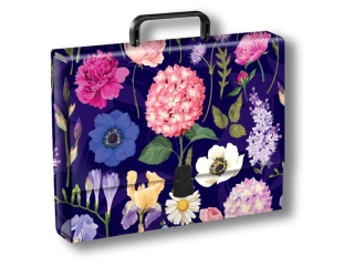 Teczka z r�czk� A4 PENMATE wzory - T 0124 Kwiaty polskie - Hortensja, folia mat nierysuj�ca