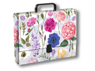 Teczka z r�czk� A4 PENMATE wzory - T 0125 Kwiaty polskie - Hortensja, folia mat nierysuj�ca
