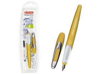 Piro wieczne HERLITZ My.Pen musztardowe/biae - DLA LEWORCZNYCH