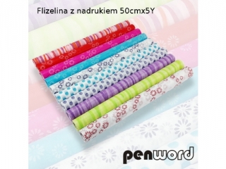 FLIZELINA Z NADRUKIEM 50cmx5Y [opakowanie=5szt]