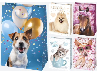 Torebka ozdobna POL-MAK 10szt. T5_OG_205 230x320x110 OG�LNA zwierz�ta, kotki, pieski, konie