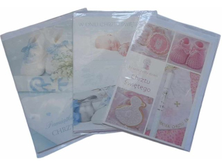 Laurka z brokatem B6B 117x167 z kopertą  POL-MAK MIX PROMO - Chrzest