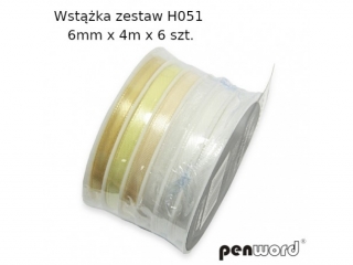 Wstążka zestaw PENWORD H051 6mm x 4m x 6 szt.