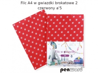 FILC A4 W GWIAZDKI BROKATOWE 2 CZERWONY a5