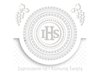 Zaproszenie POL-MAK 10szt. Komunia kwadrat ZKW 120x120 z kopert� ZKW_KOM_57191