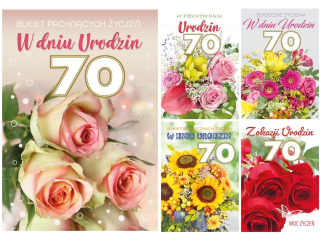 Laurka z cyframi na gąbkach exclusive B6GE 117x167 z kopertą POL-MAK Urodziny cyfra 70