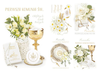 Laurka z brokatem B6B 117x167 z kopert�  POL-MAK Komunia B6B_KOM_107