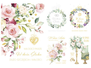 Laurka extra B6X 117x167 z kopert� POL-MAK �lub zest.691 delikatne romantyczne kwiaty