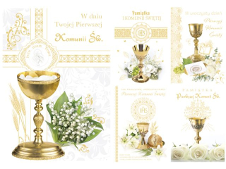 Laurka z�ocona B6Z 117x167 z kopert�  POL-MAK Komunia B6Z_KOM_108