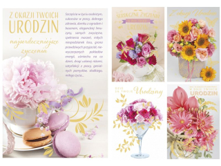 Laurka zocona B6Z 117x167 z kopert POL-MAK Urodziny zest.726 rowe bukiety
