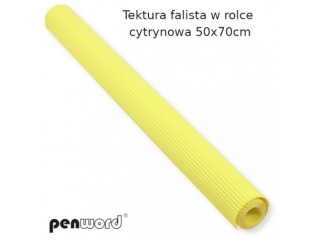Tektura falista PENWORD w rolce 50x70cm - cytrynowa